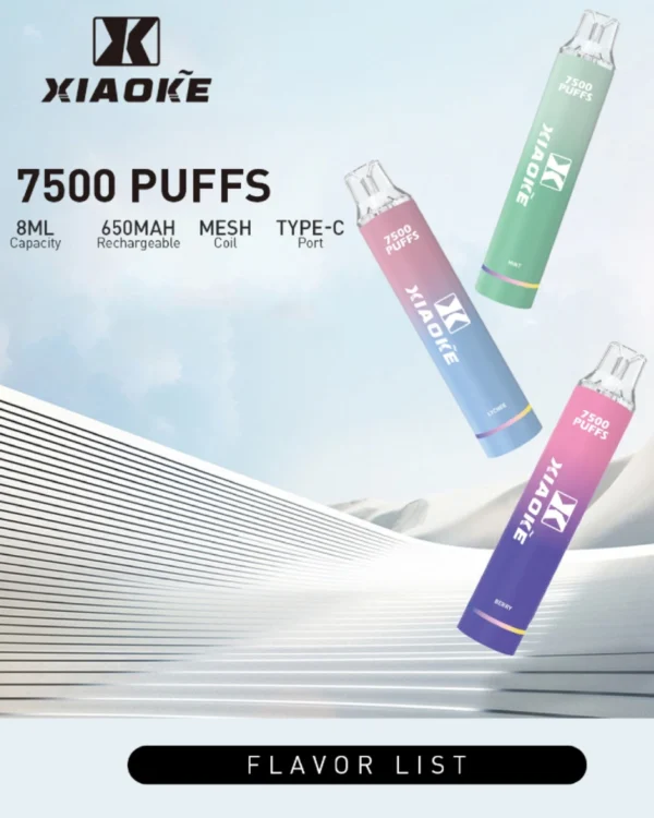 XIAOKE拋棄式-梟客7500口一次性電子煙-台灣現貨